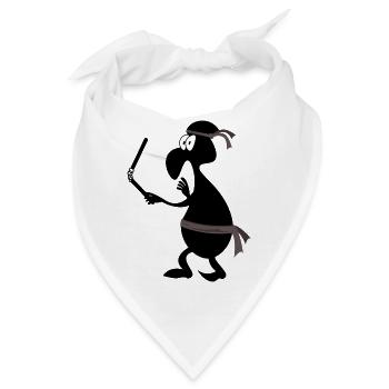 Funny Shinobi - das T Shirt für lustige Ninjas - Bandana - Weiß - Vorne