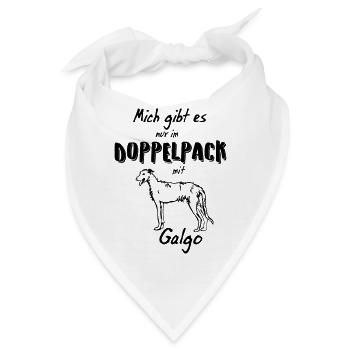 Galgo Silhouette - Kontur - Bandana - Weiß - Vorne
