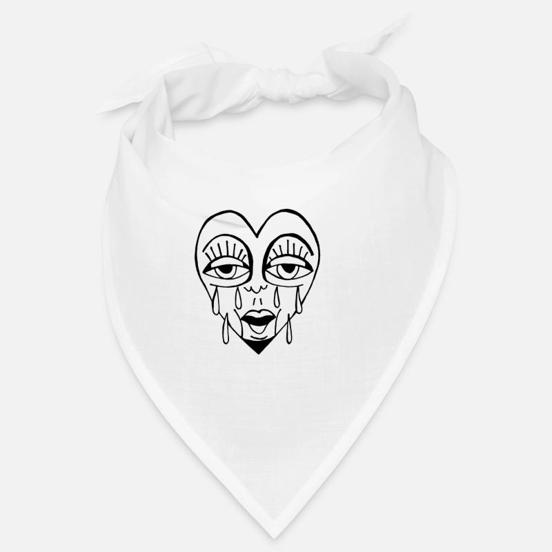 Weinendes Herz - Bandana - Weiß