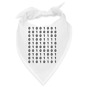 Say "Love" in binary - Valentine es day (Black) - Bandana - Weiß - Vorne