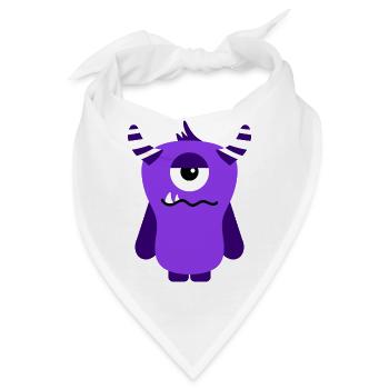 Blaues Monster - Bandana - Weiß - Vorne