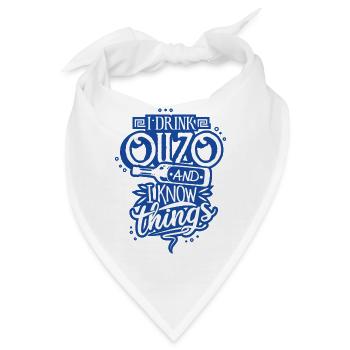 Ouzo Anisschnaps Griechenland Alkohol Grieche - Bandana - Weiß - Vorne