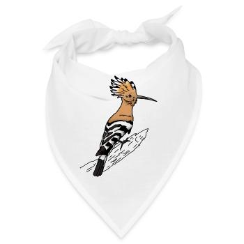 Wiedehopf Vogel - Bandana - Weiß - Vorne