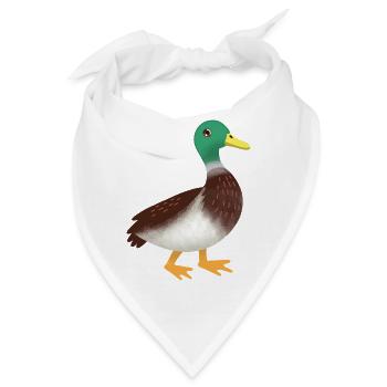 Einfache Mallard Ente Hand gezeichnet - Bandana - Weiß - Vorne