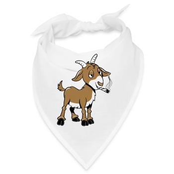 Ziege kiffen joint - Bandana - Weiß - Vorne