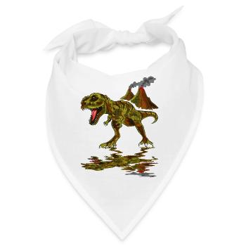 Dinosaurier Vulkan - Bandana - Weiß - Vorne