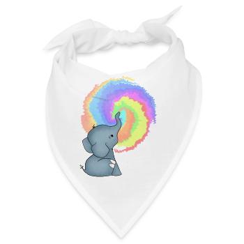 Elefanten Baby - Kreative und bunt - Bandana - Weiß - Vorne