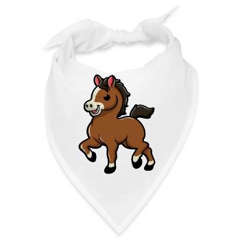 süßes Pferd | Baby Pferd | Fohlen - Bandana - Weiß - Vorne