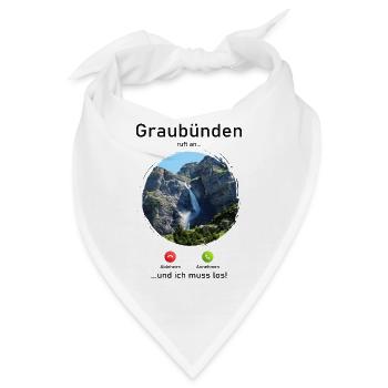 Graubünden Naturruf Design - Bandana - Weiß - Vorne