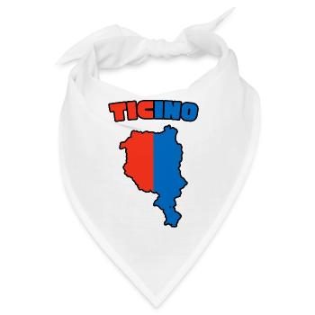 Ticino Karte Rot-Blau - Bandana - Weiß - Vorne