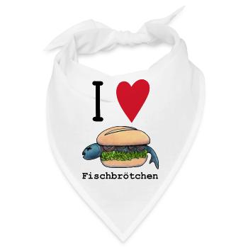 I love Fischbrötchen - Bandana - Weiß - Vorne