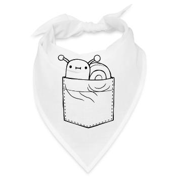 Unterwegs Schnecke Hemdtasche - Bandana - Weiß - Vorne