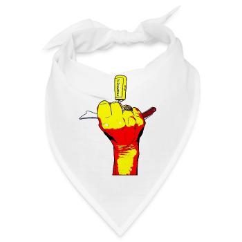 Bad Girl Hand mit gelbem Korkenzieher - Bandana - Weiß - Vorne