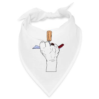 Bad Girl weiße Hand mit Korkenzieher - Bandana - Weiß - Vorne