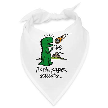 Rock paper scissors T-rex lustig Dinosaurier Komet - Bandana - Weiß - Vorne