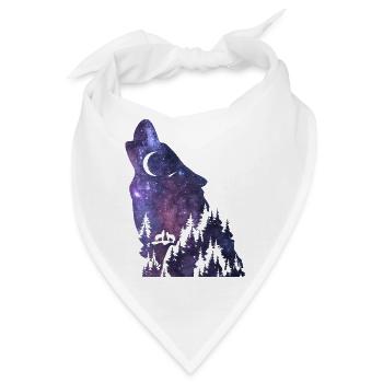 Wolf silhouette Galaxy - Bandana - Weiß - Vorne