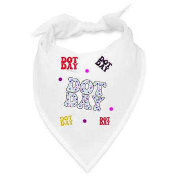 Dotday bunt - Text Pattern - Bandana - Weiß - Vorne