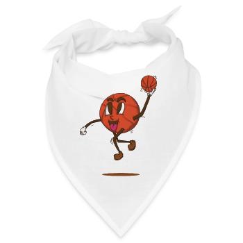 funky Basketball Cartoon Gesicht Slam Dunk Retro Styl - Bandana - Weiß - Vorne