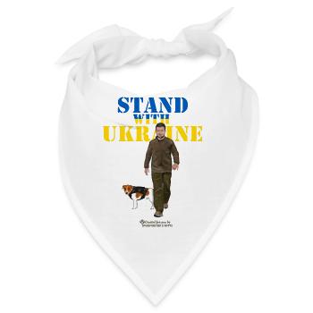 Ukraine Zelensky Patron Stand with Ukraine - Bandana - Weiß - Vorne
