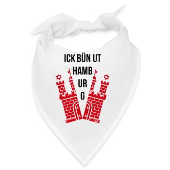 Ick Bün Ut Hamburg (Plattdeutsch / Wappen) - Bandana - Weiß - Vorne