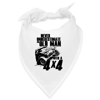 UNTERSCHÄTZEN SIE NIEMALS EINEN ALTEN MANN MIT EINEM 4x4 - Bandana - Weiß - Vorne