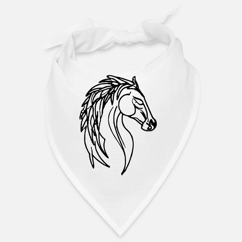 Illustration de cheval Line Art Idée cadeau Bandana