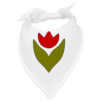 Blume rot rote Blume Blumen Tulpe rot - Bandana - Weiß - Vorne