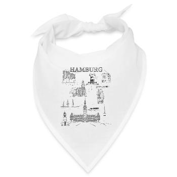 Hamburg Landmarks - Bandana - Weiß - Vorne