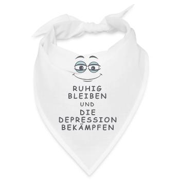 Depression bekämpfen - Bandana - Weiß - Vorne
