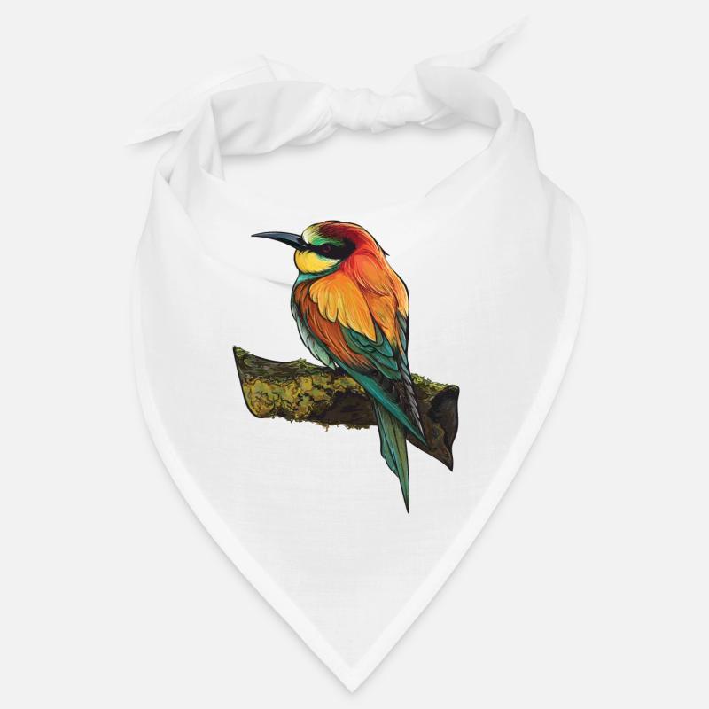 Vogel - Bandana - Weiß