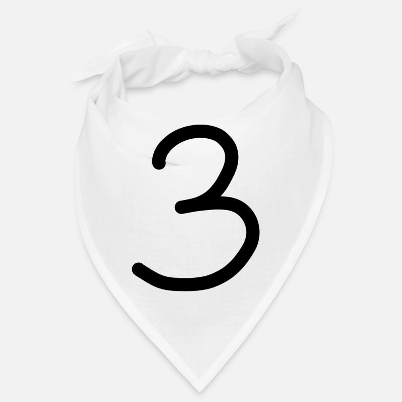 3 Numéro trois noir anniversaire Bandana
