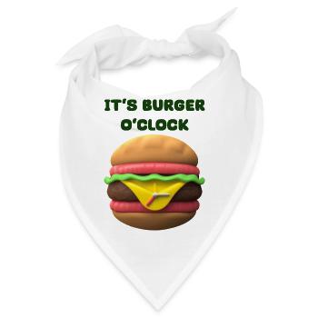 IT‘S BURGER O‘CLOCK - Bandana - Weiß - Vorne