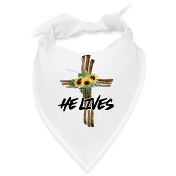 He Lives - Bandana - Weiß - Vorne
