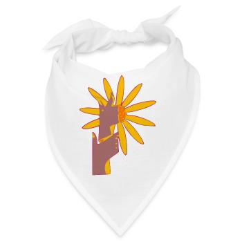 Blumige Hände - Bandana - Weiß - Vorne