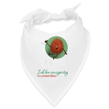 Spruch (deutsch): Ich bin einzigartig - Bandana - Weiß - Vorne