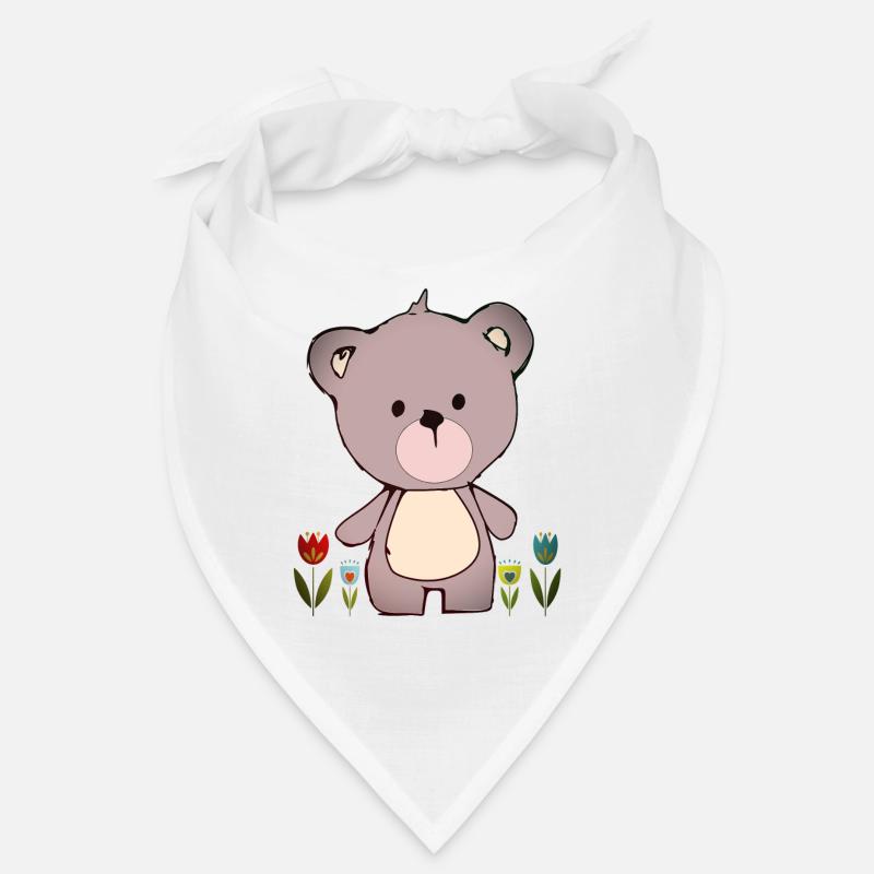 Happy Teddy Bär im Blumenmeer Bandana