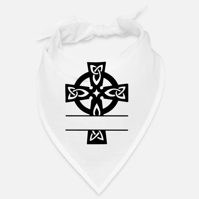 Logo du monogramme de croix celtique - Bandana - blanc