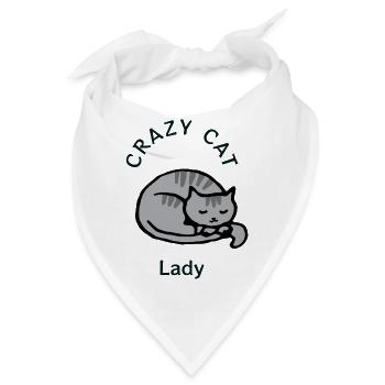 Crazy Cat Lady - Bandana - Weiß - Vorne
