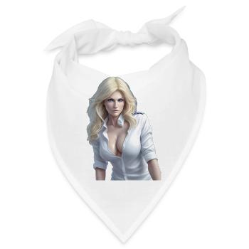 Blonde Frau - Bandana - Weiß - Vorne