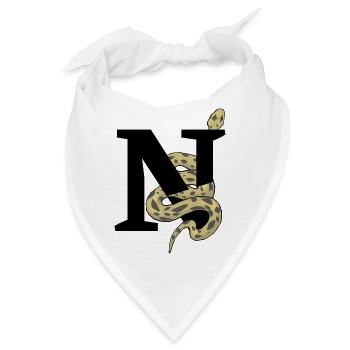 Buchstabe n Schlange - Bandana - Weiß - Vorne