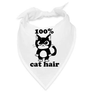 100% Katzenhaare, 100% cat hair - Bandana - Weiß - Vorne