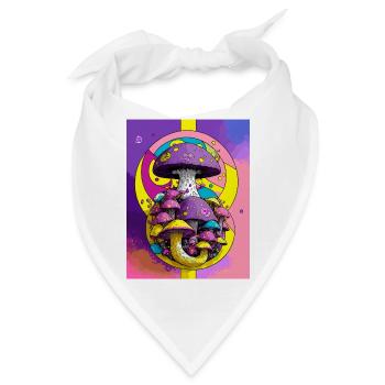 Mystischer Mondscheinpilz - Bandana - Weiß - Vorne