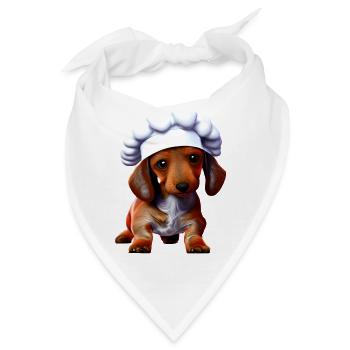 Dachshund Dackelwelpe Gastronom Hund Kochen Hunde - Bandana - Weiß - Vorne