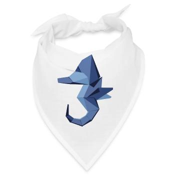 abstrakte Seepferdchen Origami blau - Bandana - Weiß - Vorne