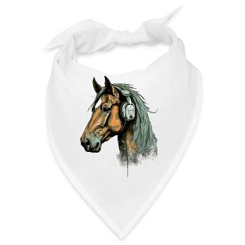 Ecko das audiophile Pferd - Bandana - Weiß - Vorne