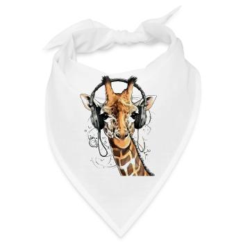 Jaz, die audiophile Giraffe - Bandana - Weiß - Vorne