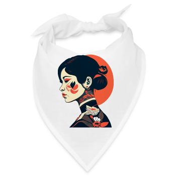 Geisha Tattoo Girl - Bandana - Weiß - Vorne