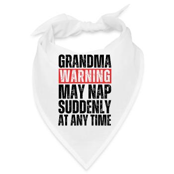Oma-Warnung - Bandana - Weiß - Vorne