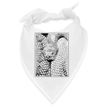 Reptilienhafte Eleganz. - Bandana - Weiß - Vorne