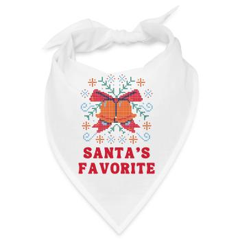 Weihnachtsmann - Santa`s Liebling Christmas - Bandana - Weiß - Vorne